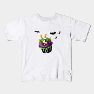 Halloween Surprised Cake Bat Kids T-Shirt